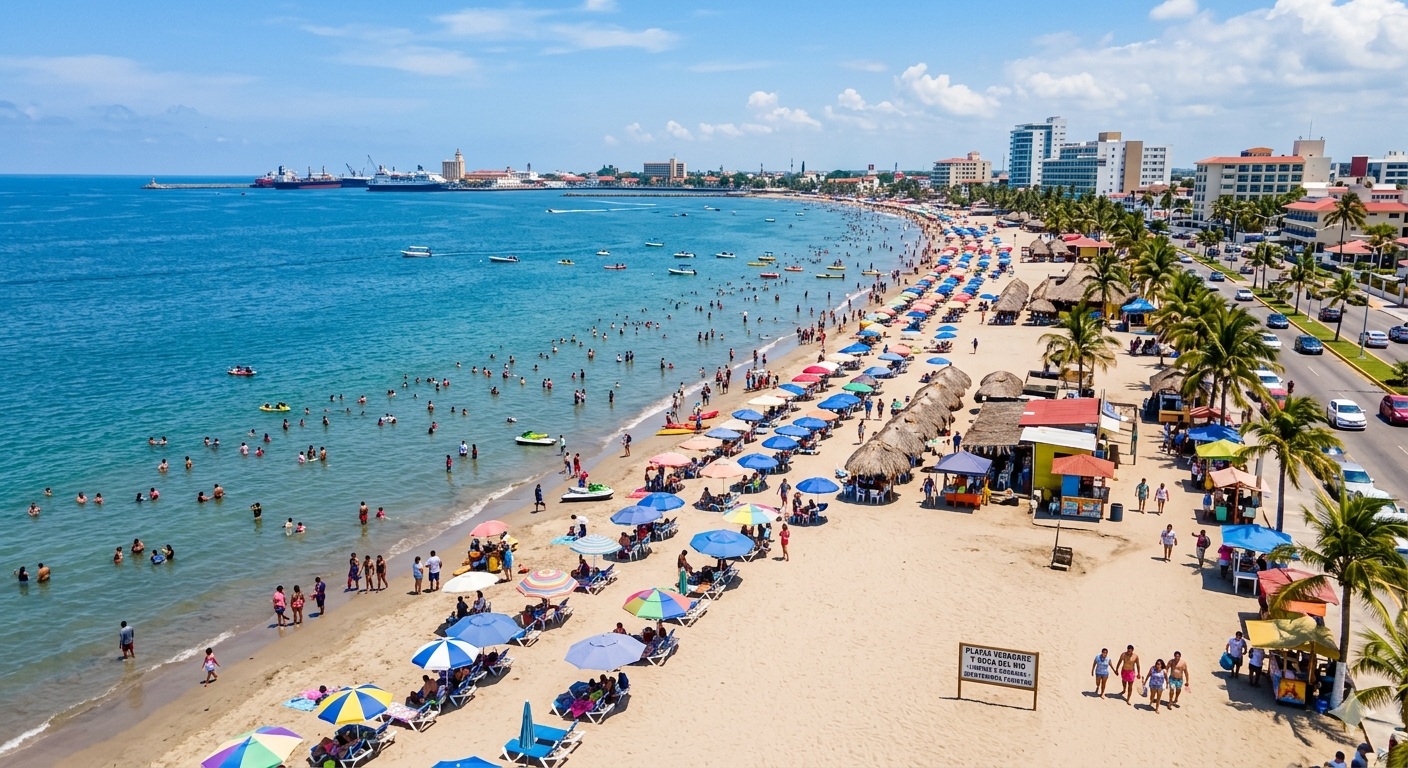 Con-playas-limpias-Veracruz-espera-alta-afluencia-turistica-esta-Semana-Santa-1 Pese al derrame de hidrocarburos, turistas si disfrutaron las playas de Veracruz