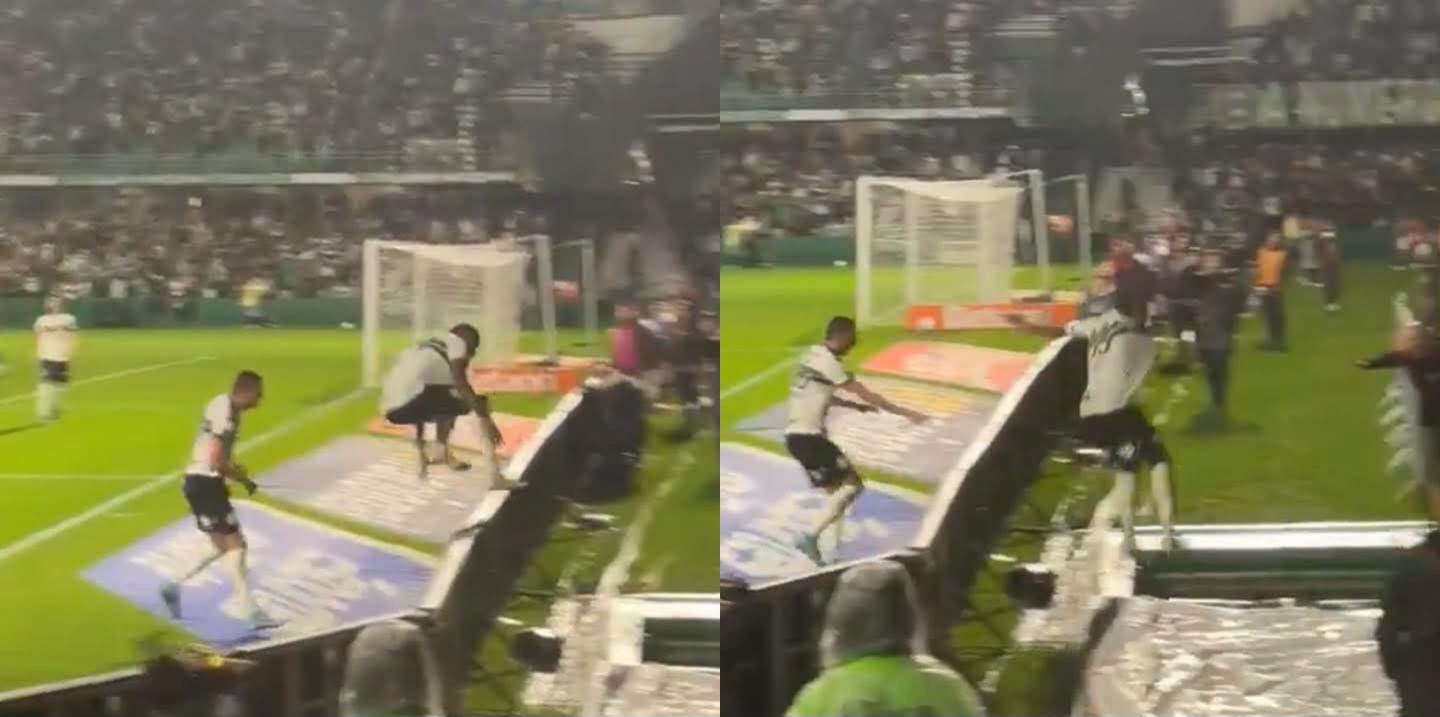 Futbolista-cae-a-tunel Gol y caída al mismo tiempo en Brasil