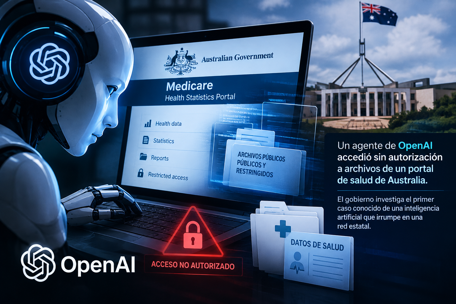 IA de OpenAI accedió sin autorización a archivos de un portal de salud de Australia