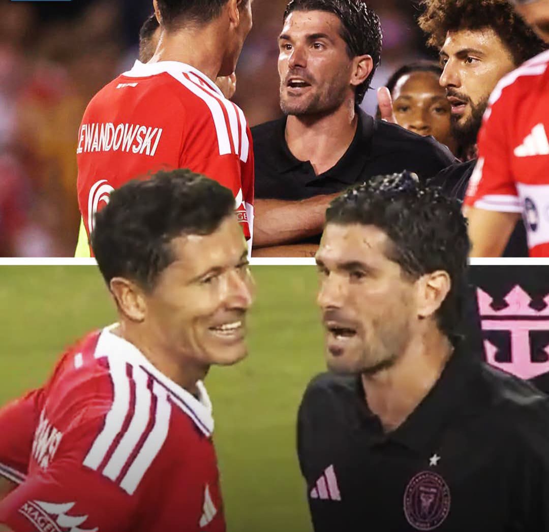 Robert-Lewandoski-vs-De-Paul De Paul le sacó los títulos a Lewandowski en pleno partido